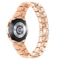 Curea Oțel Inoxidabil Glam Samsung Galaxy Watch4/Watch4 Classic/Watch5/Watch6 - Auriu Roze