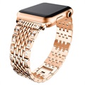 Curea Glam Apple Watch Series Ultra 2/Ultra/10/9/8/SE (2022)/7/SE/6/5/4/3/2/1 - 49mm/45mm/44mm/42mm - Auriu Roze