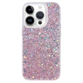 Husă TPU iPhone 15 Pro Max - Glitter Flakes - Roz