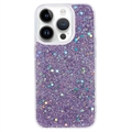 Husă TPU iPhone 15 Pro Max - Glitter Flakes - Violet