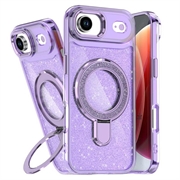 Husă hibridă iPhone Air Glitter cu suport - compatibilă MagSafe - Violet