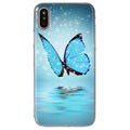 Husa TPU pentru iPhone X / iPhone XS Glow in the Dark - Fluture albastru