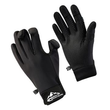 Golovejoy DB68 Mănuși de pescuit cu degete flip și aderență antiderapantă - XL - Negru