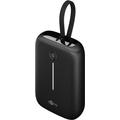 Goobay 10000mAh Power Bank cu cablu USB-C încorporat - 20W - Negru