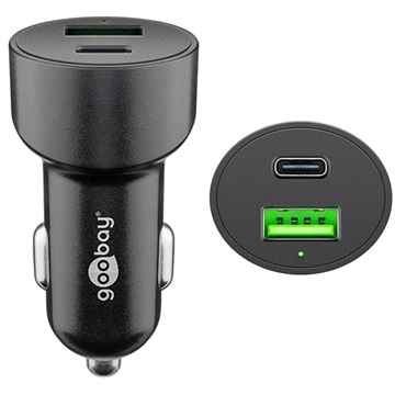 Încărcător Auto Rapid Goobay 48W cu USB-C PD & USB-A QC3.0 - Negru