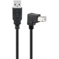 Goobay Cablu USB înclinat - A masculin/B masculin - 0,5 m - negru