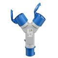 Goobay Adaptor CEE - Conector CEE la 2x cuplaj CEE - 16A, 3680W