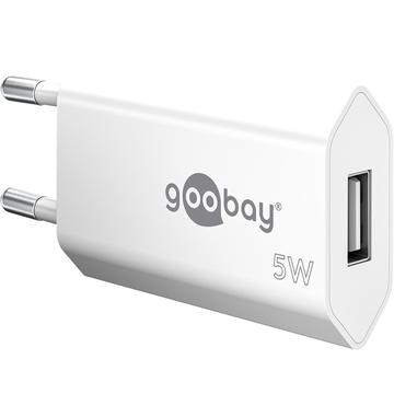 Încărcător de perete Goobay Compact USB-A - 5W - Alb