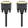 Cablu Dual Link DVI-I - Goobay - 3m - Placat cu Aur - Negru