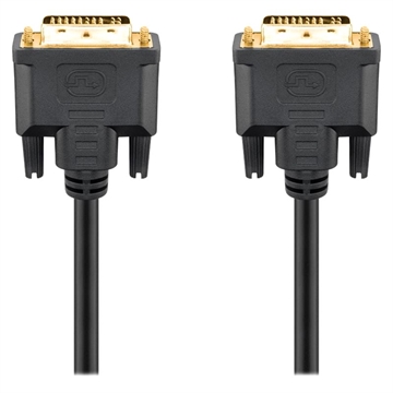 Cablu Dual Link DVI-I - Goobay - 3m - Placat cu Aur - Negru