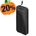 Baterie Externă Solară Rapidă Goobay 20000mAh - USB-C, USB - Negru