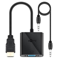 Adaptor HDMI / VGA cu Cablu AUX de 3.5mm - Goobay - Negru