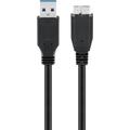 Goobay Cablu Micro USB-B - USB 3.0 - 0,5 m - Negru