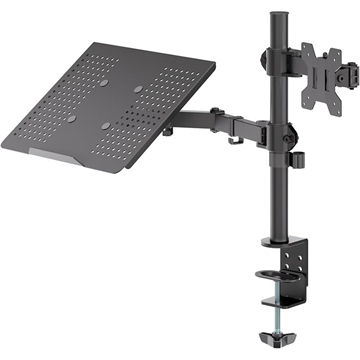 Suport pentru monitor Goobay cu braț pentru laptop - monitoare de 17-27", laptopuri de 10-15.6"