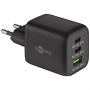 Încărcător rapid Goobay Nano 65W USB-C PD GaN cu mai multe porturi - Negru