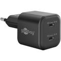 Încărcător rapid Goobay Nano GaN Dual USB-C PD 35W - Negru