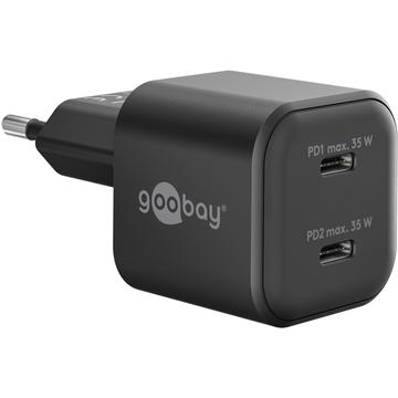 Încărcător rapid Goobay Nano GaN Dual USB-C PD 35W