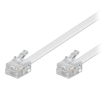 Cablu telefonic Goobay RJ11 / RJ11 cu 4 pini - Alb