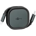 Cablu USB-C retractabil Goobay - 1m, 15W - Negru