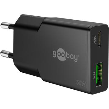 Goobay Slim USB-C PD GaN Încărcător rapid dublu 30W