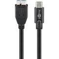 Goobay Cablu USB-C - USB-C/Micro USB 3.0 - 0.6m - Negru