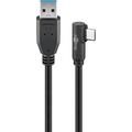 Goobay Cablu USB-C cu unghi 3m - USB-C/USB-A - Negru