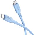 Cablu de silicon Goobay USB-C - 1.5m, 60W - Albastru
