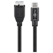 Cablu Goobay USB-C la Micro-B - 1m - Negru