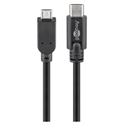 Cablu Goobay USB-C la Micro-USB OTG - 0.6m - Negru