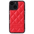 Husă Hibrid iPhone 14 Plus - Good Luck Rhombic Grid - Roșu