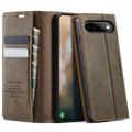 Geantă de portofel cu textură de vițel și blocare RFID Google Pixel 11/11 Pro Caseme 033 - cafea