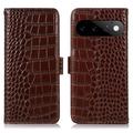 Husă Piele Portofel cu RFID Google Pixel 11 Pro - Crocodile - Maro