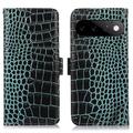 Husă Piele Portofel cu RFID Google Pixel 11/11 Pro - Crocodile - Verde