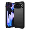 Husă TPU Brushed Google Pixel 11 Pro XL - Fibră de Carbon - Negru