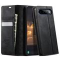Geantă de portofel cu textură de vițel și blocare RFID Google Pixel 11 Pro XL Caseme 033 - negru