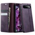 Geantă de portofel cu textură de vițel și blocare RFID Google Pixel 11 Pro XL Caseme 033 - Violet
