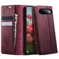 Geantă de portofel cu textură de vițel și blocare RFID Google Pixel 11 Pro XL Caseme 033 - Roșu