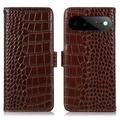 Husă Piele Portofel cu RFID Google Pixel 11 Pro XL - Crocodile - Maro