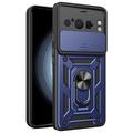 Husă Hibridă Google Pixel 8 Pro cu Inel Rotativ cu Ecran pentru Cameră - Albastru