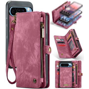 Husă Portofel Google Pixel 9 Pro XL - Caseme 008 2-în-1 Multifunctional - Roșu