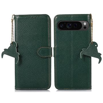 Husă Piele Portofel cu RFID Google Pixel 9 Pro XL - Verde