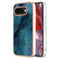 Husă TPU Google Pixel 9a - Marble Pattern Electroplated IMD - Verde