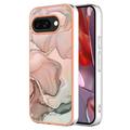 Husă TPU Google Pixel 9a - Marble Pattern Electroplated IMD - Roz