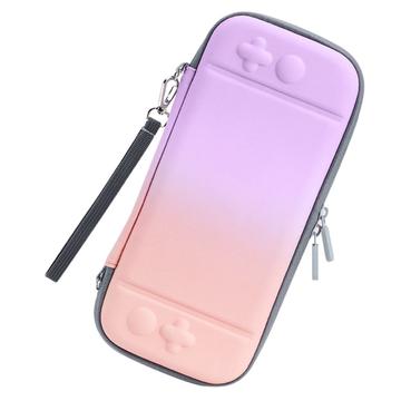 Gradient culoare de stocare sac de culoare pentru Nintendo Switch Anti-drop portabil PU piele de protecție caz protector - violet / roz