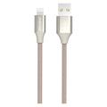 Cablu USB-A / Lightning împletit cu împletitură GreyLime - certificat MFi - 2m - bej