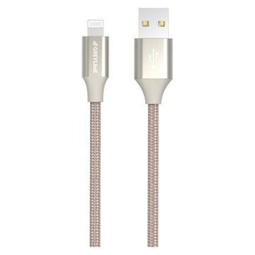 Cablu USB-A / Lightning împletit cu împletitură GreyLime - certificat MFi - 2m - bej