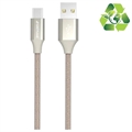 Cablu Împletit USB-A / USB-C GreyLime - 2m - Bej