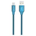 Cablu Împletit USB-A / USB-C GreyLime - 1m - Albastru