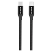 Cablu Împletit USB-C / USB-C GreyLime - 1m - Negru