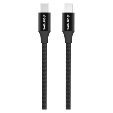 Cablu Împletit USB-C / USB-C GreyLime - 1m - Negru